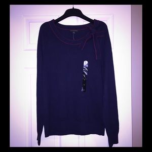 NWT Banana Republic Factory Navy Bow Sweater Sz M